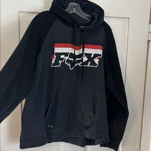 Fox Racing Men's Black & Gray XXL Hoodie F-Head-X Graphic Grunge Streetwear Race